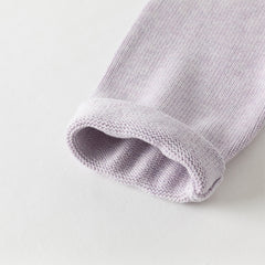 Dave&Bella Toddler Girls Autumn Purple Sweet Rabbit Print Hooded Knit Coats