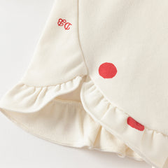 Dave&Bella Girls Autumn Cotton Beige Print T-shirt Pants Two Piece Outfits Set