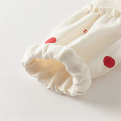 Dave&Bella Girls Autumn Cotton Beige Print T-shirt Pants Two Piece Outfits Set