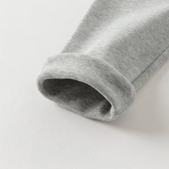 Dave&Bella Girls Autumn Cotton Beige Print T-shirt Pants Two Piece Outfits Set