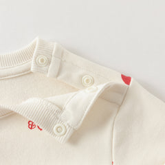 Dave&Bella Girls Autumn Cotton Beige Print T-shirt Pants Two Piece Outfits Set