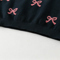 Dave&Bella Toddler Girls Autumn Navy Blue Cotton Sleeveless Elaborate Vests Tops