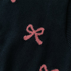 Dave&Bella Toddler Girls Autumn Navy Blue Cotton Sleeveless Elaborate Vests Tops