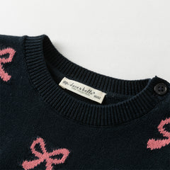 Dave&Bella Toddler Girls Autumn Navy Blue Cotton Sleeveless Elaborate Vests Tops