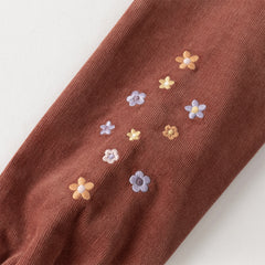 Dave&Bella Toddler Girls Autumn Brown Red Cotton Shirts Tops