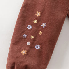 Dave&Bella Toddler Girls Autumn Brown Red Cotton Shirts Tops