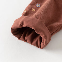 Dave&Bella Toddler Girls Autumn Brown Red Cotton Shirts Tops