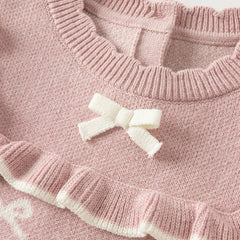 Dave&Bella Toddler Girls Autumn Noble Pink Mesh Sweater A-line Princess Dress