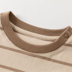 Dave&Bella Boys Toddler Long-Sleeve Cotton Casual Striped T-shirt Tops