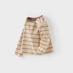Dave&Bella Boys Toddler Long-Sleeve Cotton Casual Striped T-shirt Tops