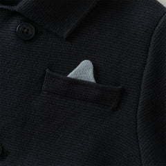 Dave&Bella Toddler Boys Winter Cool Navy Blue Cotton Outwear Versatile Sweater Coats