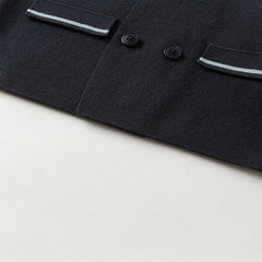 Dave&Bella Toddler Boys Winter Cool Navy Blue Cotton Outwear Versatile Sweater Coats