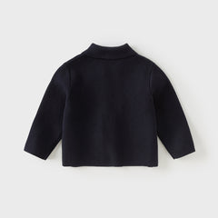 Dave&Bella Toddler Boys Winter Cool Navy Blue Cotton Outwear Versatile Sweater Coats