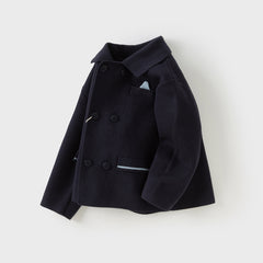 Dave&Bella Toddler Boys Winter Cool Navy Blue Cotton Outwear Versatile Sweater Coats