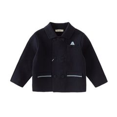 Dave&Bella Toddler Boys Winter Cool Navy Blue Cotton Outwear Versatile Sweater Coats