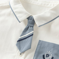 Dave&Bella Boys Autumn Cotton Formal College Style Shirt Pant Set