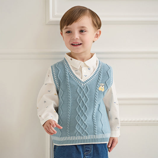 Dave&Bella Toddler Boys Autumn Purple/Blue Vests Tops