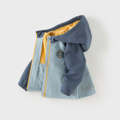 Dave&Bella Kids Girls/Boys Autumn Sea Blue/Purple Pink Outdoor Hooded Fleece Coat