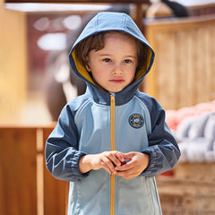 Dave&Bella Kids Girls/Boys Autumn Sea Blue/Purple Pink Outdoor Hooded Fleece Coat