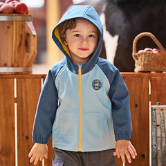 Dave&Bella Kids Girls/Boys Autumn Sea Blue/Purple Pink Outdoor Hooded Fleece Coat