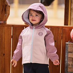 Dave&Bella Kids Girls/Boys Autumn Sea Blue/Purple Pink Outdoor Hooded Fleece Coat