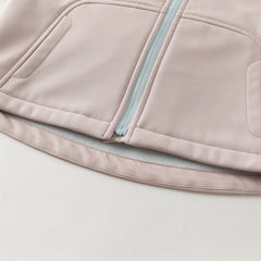 Dave&Bella Kids Girls/Boys Autumn Sea Blue/Purple Pink Outdoor Hooded Fleece Coat