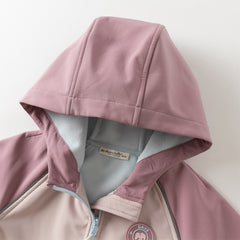 Dave&Bella Kids Girls/Boys Autumn Sea Blue/Purple Pink Outdoor Hooded Fleece Coat