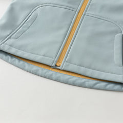 Dave&Bella Kids Girls/Boys Autumn Sea Blue/Purple Pink Outdoor Hooded Fleece Coat