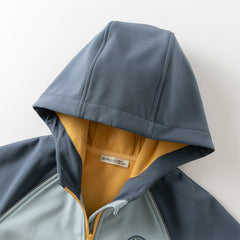 Dave&Bella Kids Girls/Boys Autumn Sea Blue/Purple Pink Outdoor Hooded Fleece Coat