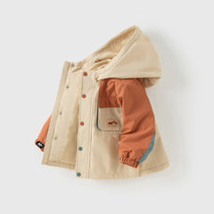 Dave&Bella Girls/Boys Autumn Outdoor Warm Hooded Fleece Jacket Top