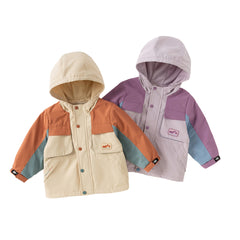 Dave&Bella Girls/Boys Autumn Outdoor Warm Hooded Fleece Jacket Top