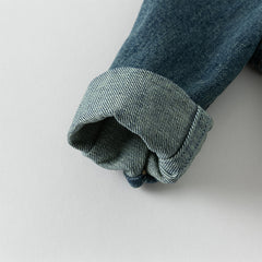 Dave&Bella Boys Autumn Cotton Denim Blue Casual Long Sleeve Jacket Coat