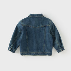 Dave&Bella Boys Autumn Cotton Denim Blue Casual Long Sleeve Jacket Coat