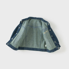 Dave&Bella Boys Autumn Cotton Denim Blue Casual Long Sleeve Jacket Coat