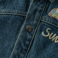 Dave&Bella Boys Autumn Cotton Denim Blue Casual Long Sleeve Jacket Coat