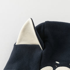 Dave&Bella Boys Autumn Casual Navy Blue Cute Animal Ears Hooded Jacket