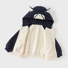Dave&Bella Boys Autumn Casual Navy Blue Cute Animal Ears Hooded Jacket