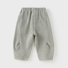 Dave&Bella Toddler Boys Autumn Light Grey Cotton Comfort Loose Outdoor Casual Pants