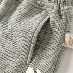 Dave&Bella Toddler Boys Autumn Light Grey Cotton Comfort Loose Outdoor Casual Pants