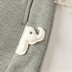 Dave&Bella Toddler Boys Autumn Light Grey Cotton Comfort Loose Outdoor Casual Pants