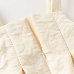 Dave&Bella Toddler Girls Autumn Cream Yellow Sleeveless Pinafore Dress