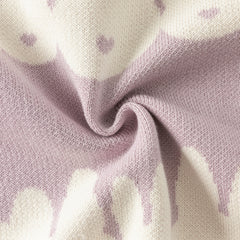 Dave&Bella Toddler Girls Autumn Purple Cotton Rabbit Print Cardigans Coats