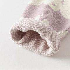 Dave&Bella Toddler Girls Autumn Purple Cotton Rabbit Print Cardigans Coats