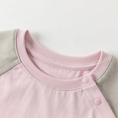 Dave&Bella Toddler Girls Autumn Purple Pink Rabbit Print Cotton Playful T-Shirts Tops