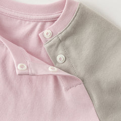 Dave&Bella Toddler Girls Autumn Purple Pink Rabbit Print Cotton Playful T-Shirts Tops