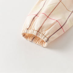 Dave&Bella Girls Autumn Cotton Sweet Plaid Doll Collar Shirt Top