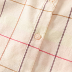 Dave&Bella Girls Autumn Cotton Sweet Plaid Doll Collar Shirt Top