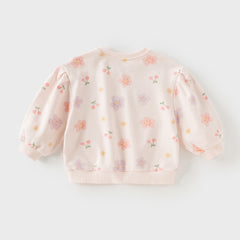 Dave&Bella Girls Autumn Toddler Sweet Pink Floral Sweatshirts Tops