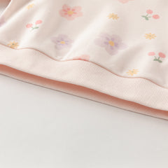 Dave&Bella Girls Autumn Toddler Sweet Pink Floral Sweatshirts Tops