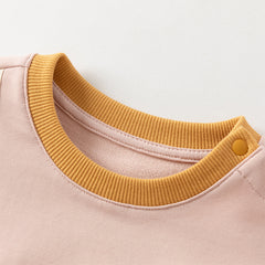 Dave&Bella Girls/Boys Autumn Colorblocked Cotton Long Sleeve Sweatshirts Tops